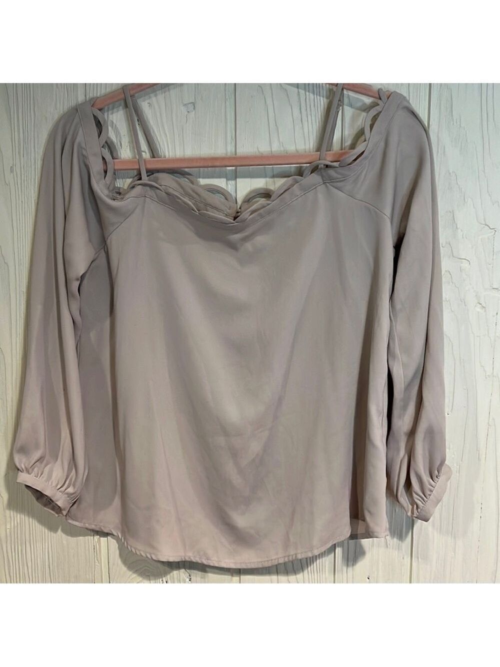 NAKED ZEBRA Blouse Off Shoulder Sleeves Adjustable Straps Small